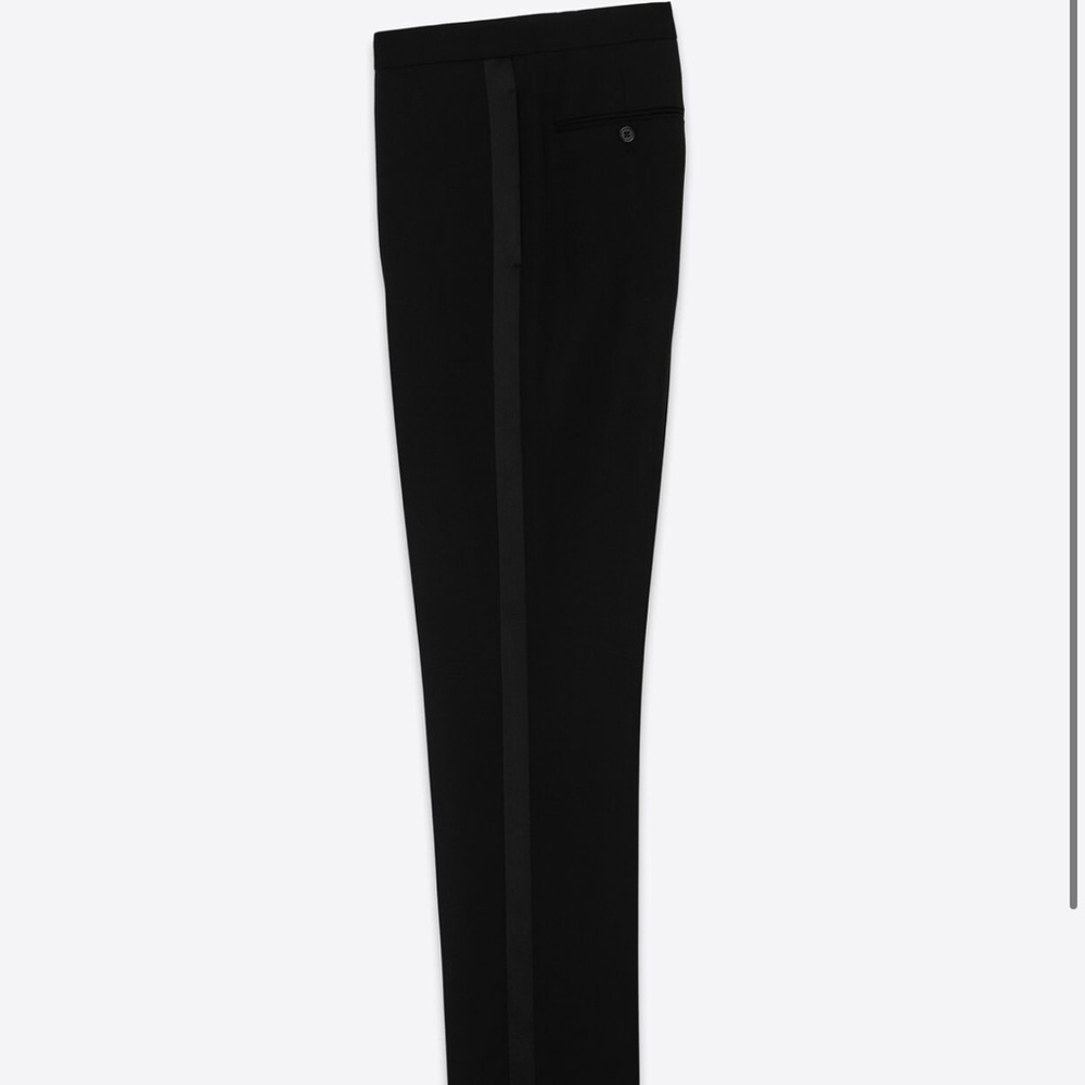 TUXEDO PANTS IN GRAIN DE POUDRE SAINT LAURENT